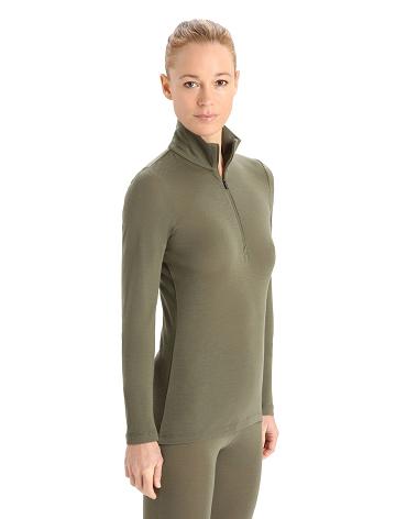 Base Layers Icebreaker Merino 175 Everyday Long Sleeve Half Zip Thermal Top Femme Vert Olive | FR 1862DFMN